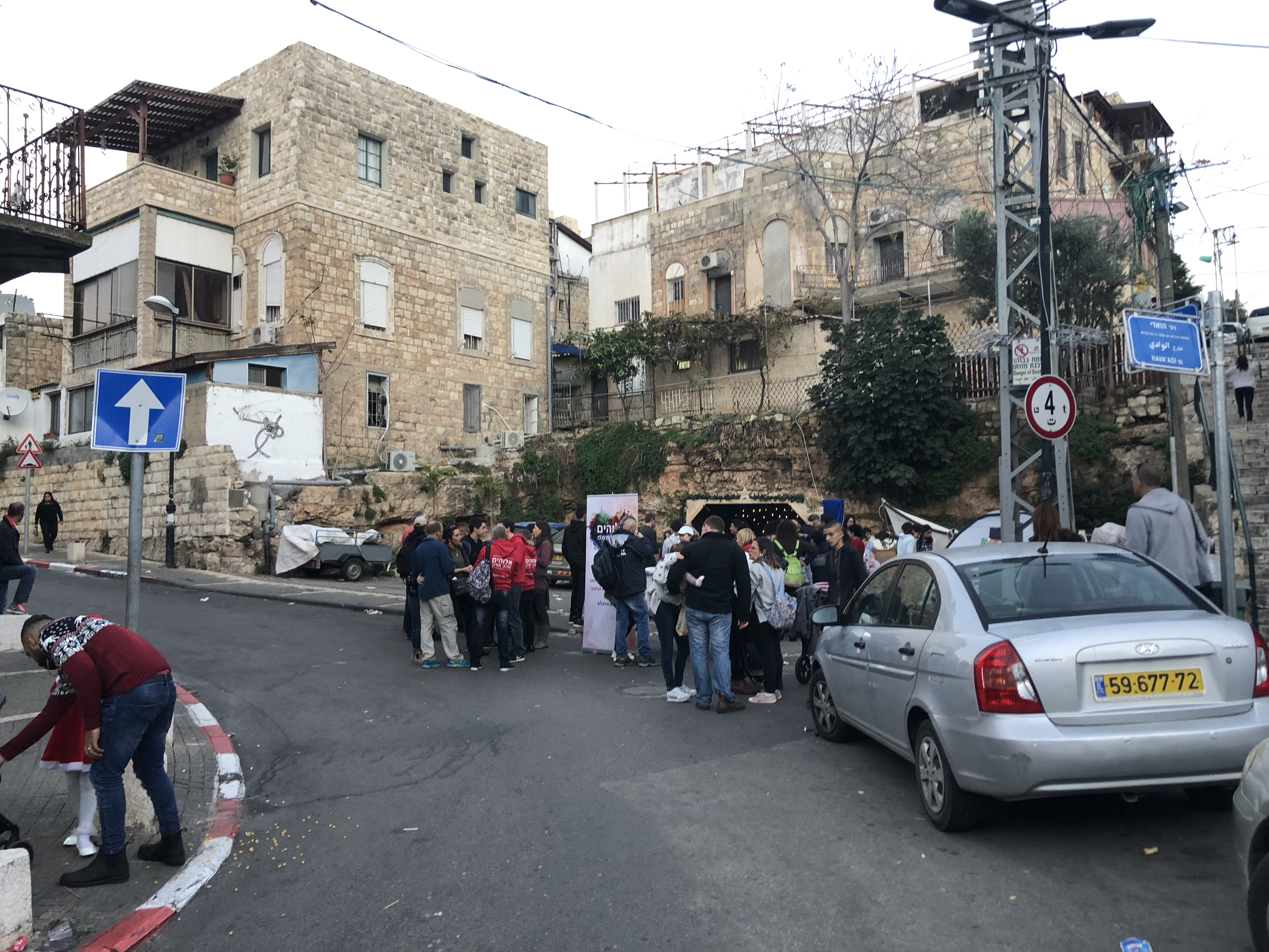 An outreach on the street in Haifa.